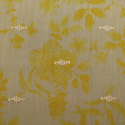 Colored Color Mulmul Embroidery Fabric