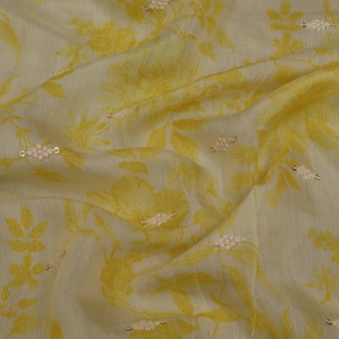 Colored Color Mulmul Embroidery Fabric