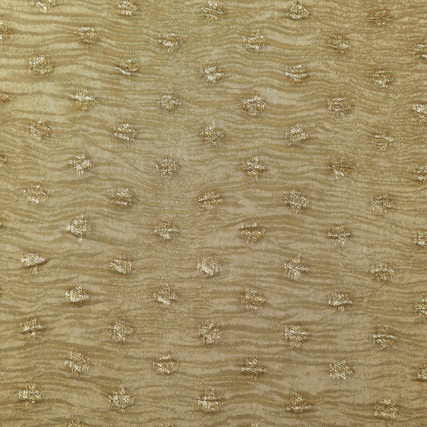 Gold Color Crush Tissue Zari Fabric