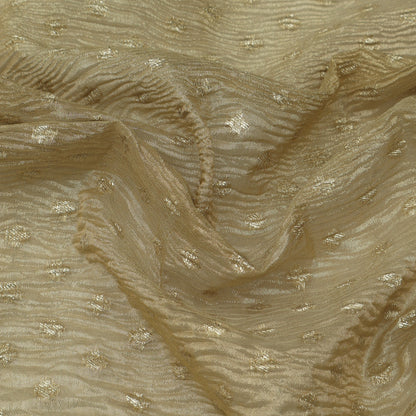 Gold Color Crush Tissue Zari Fabric