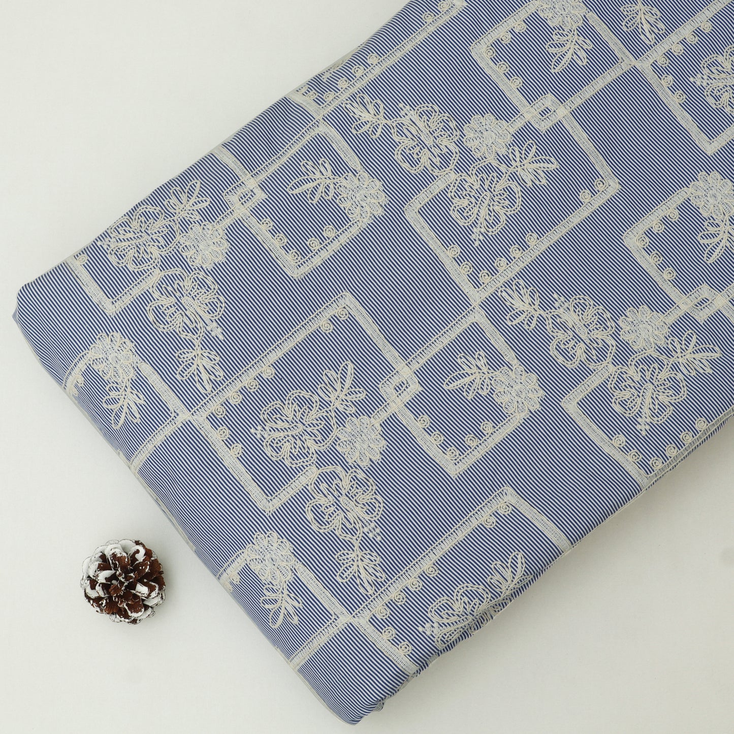 Crepe Stripe Embroidery Fabric
