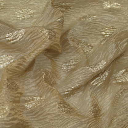Gold Color Crush Tissue Zari Fabric