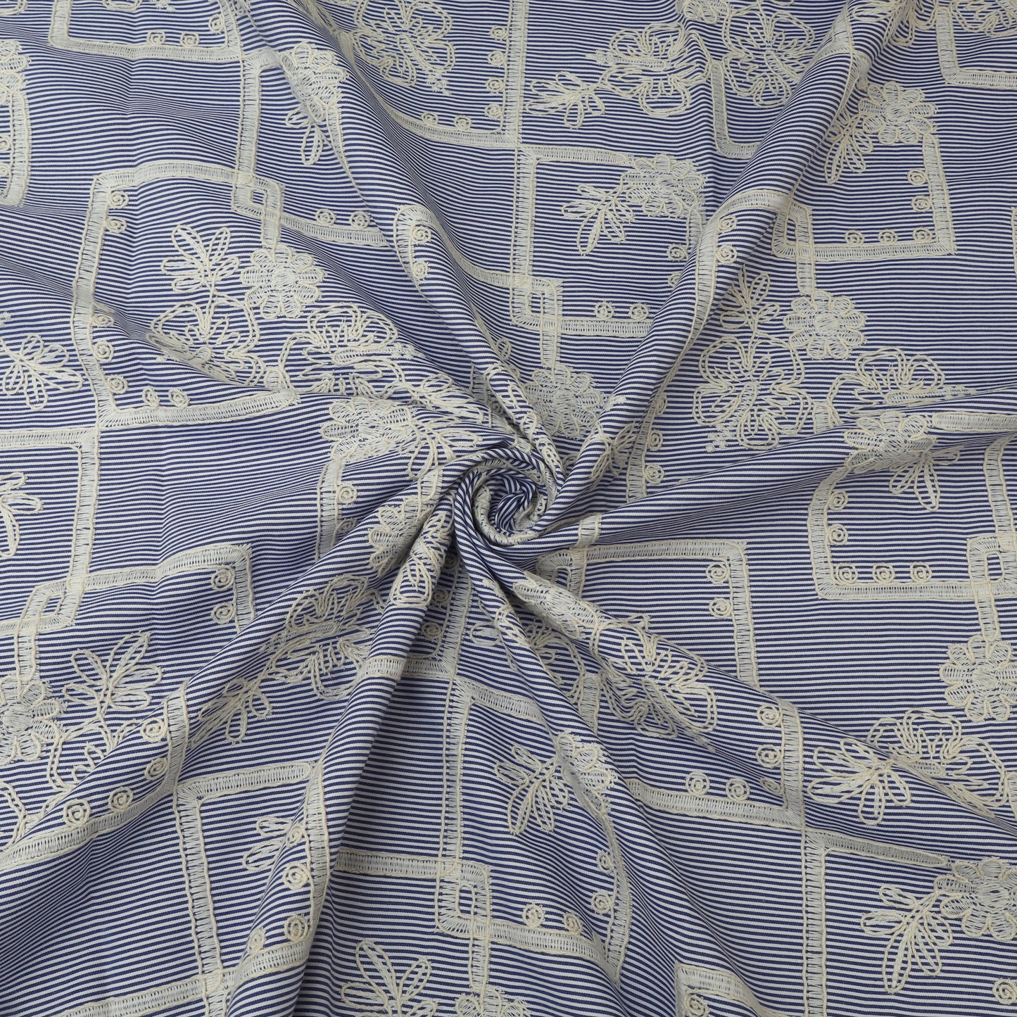 Crepe Stripe Embroidery Fabric