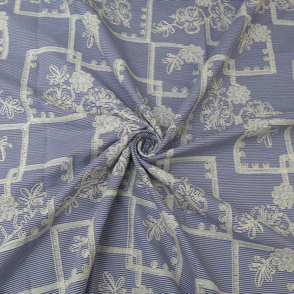 Crepe Stripe Embroidery Fabric