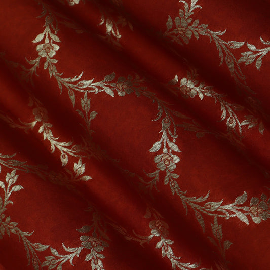 Rust Color Brocade Fabric