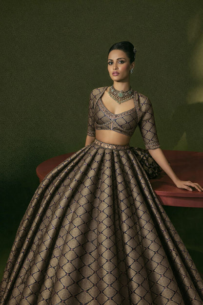 Pure Katan Meena Brocade Fabric