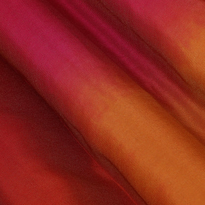 Orange Color Shaded Tissue Booti Fabric