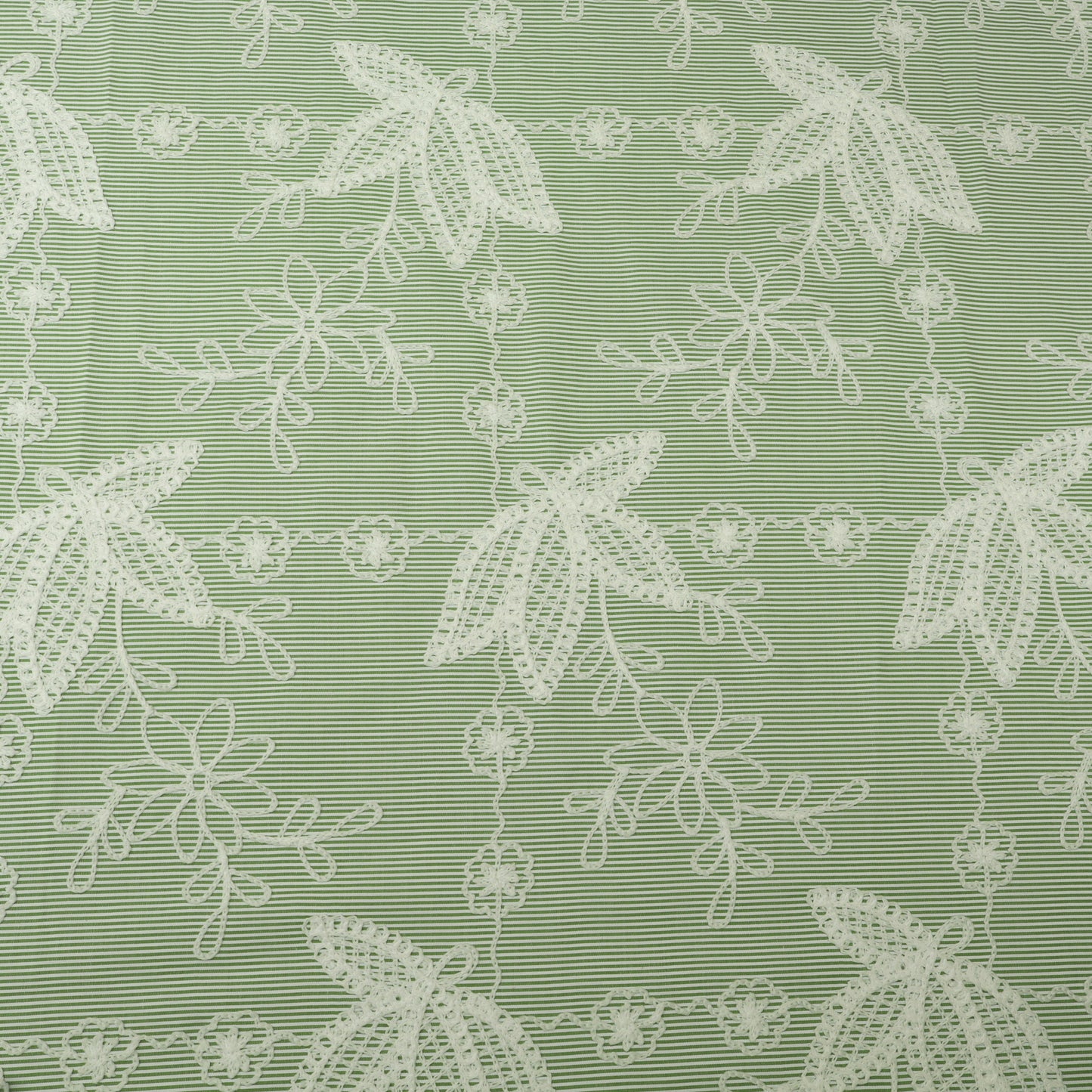 Crepe Stripe Embroidery Fabric