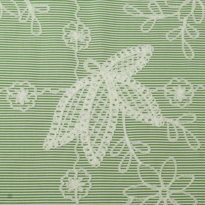 Crepe Stripe Embroidery Fabric