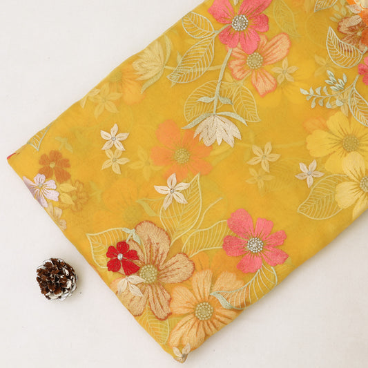 Pure Floral Organza Embroidery Fabric