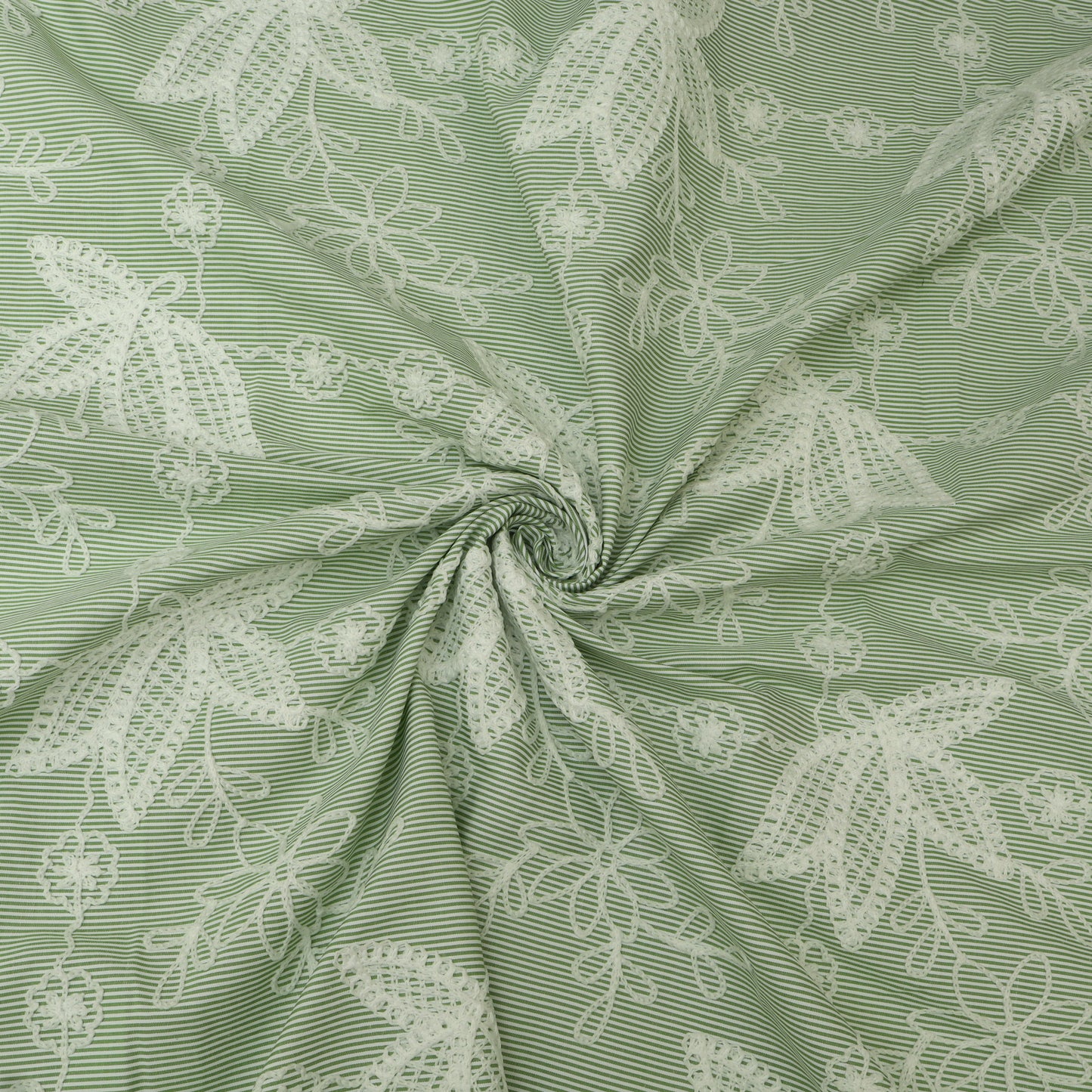 Crepe Stripe Embroidery Fabric