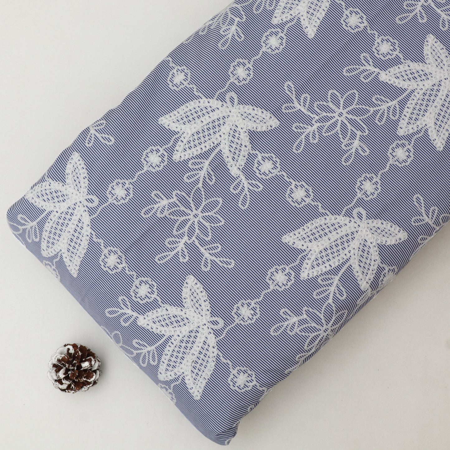 Crepe Stripe Embroidery Fabric