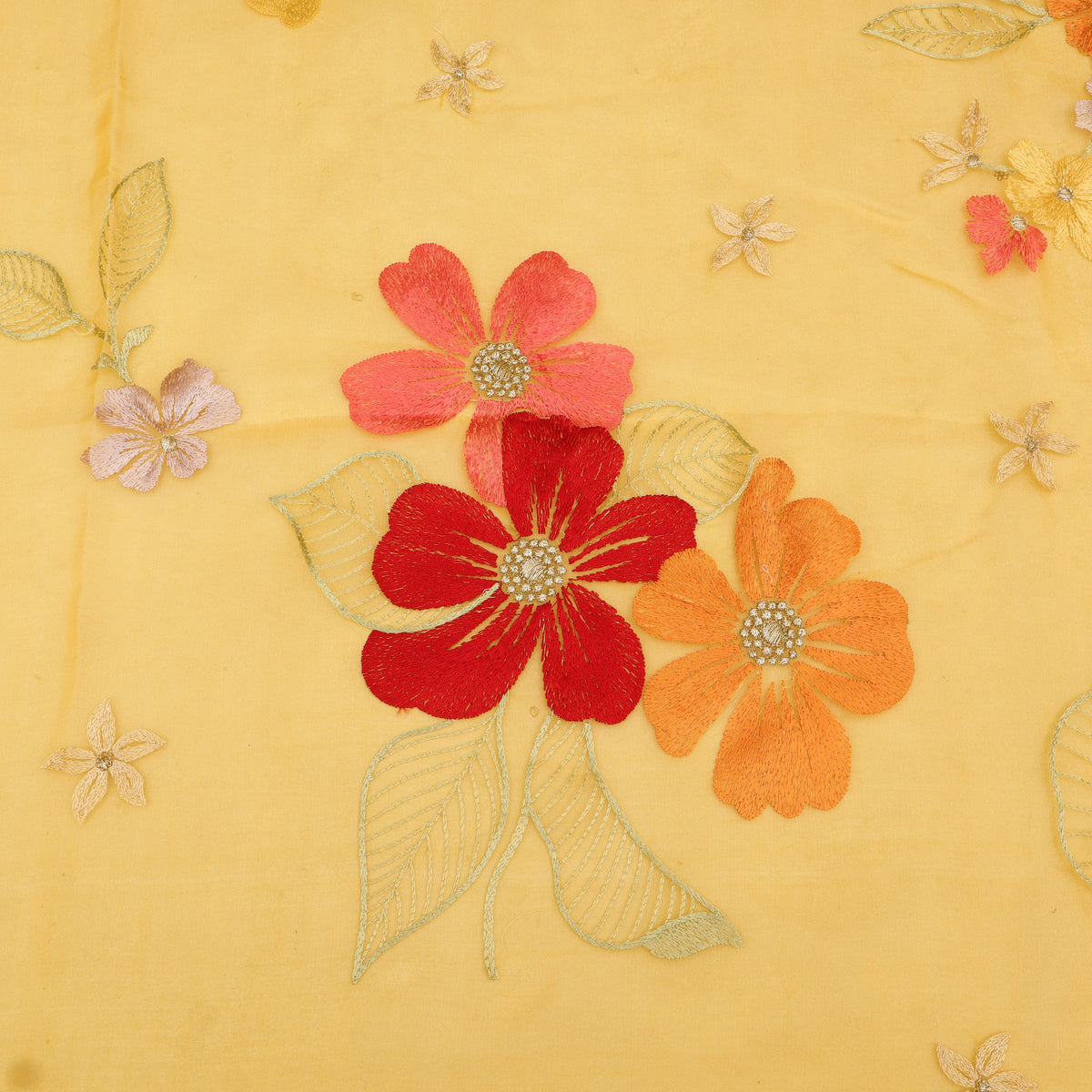 Pure Floral Organza Embroidery Fabric