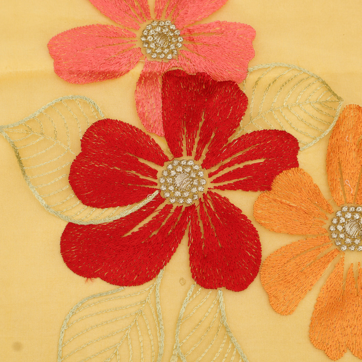 Pure Floral Organza Embroidery Fabric
