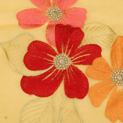 Pure Floral Organza Embroidery Fabric