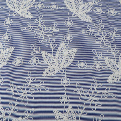 Crepe Stripe Embroidery Fabric