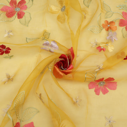Pure Floral Organza Embroidery Fabric