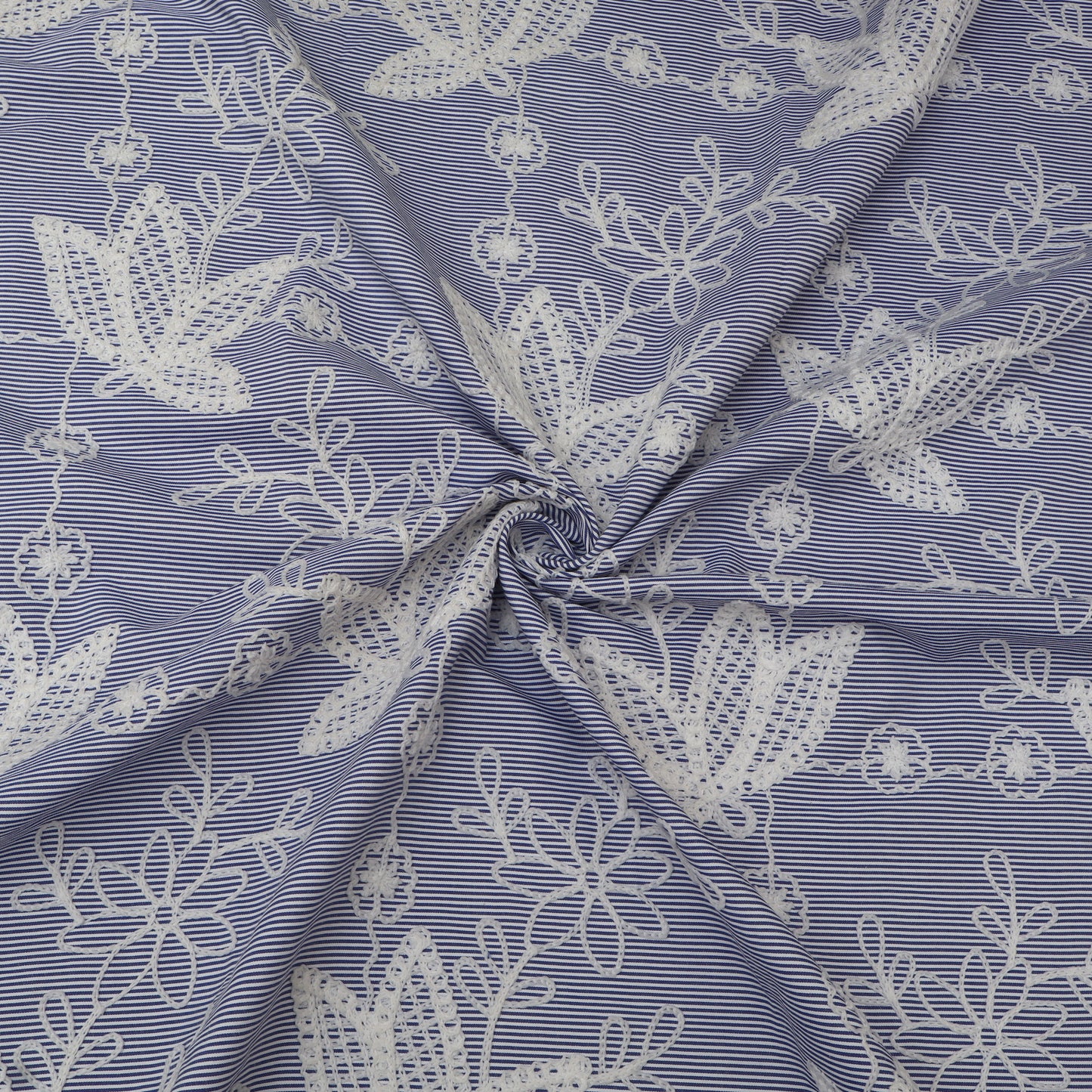 Crepe Stripe Embroidery Fabric