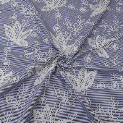 Crepe Stripe Embroidery Fabric