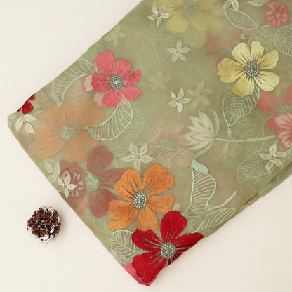 Pure Floral Organza Embroidery Fabric