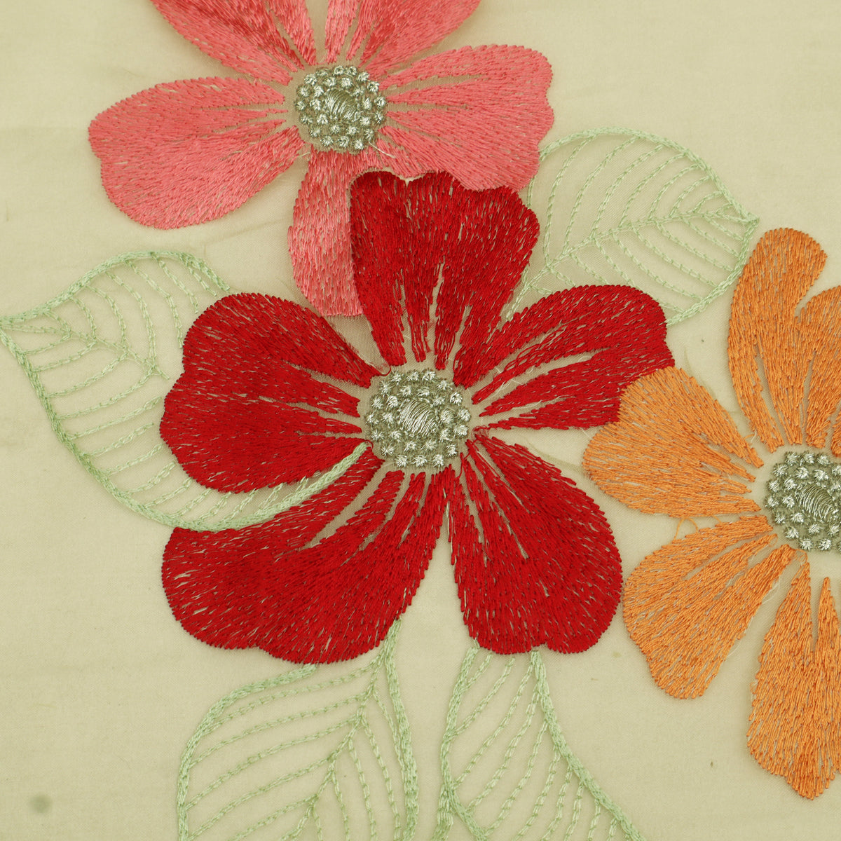 Pure Floral Organza Embroidery Fabric