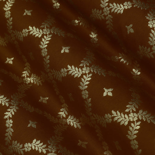 Rust Color Brocade Fabric