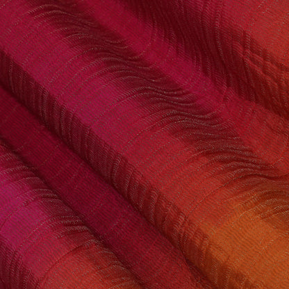 Orange Color Shaded Tissue Booti Fabric