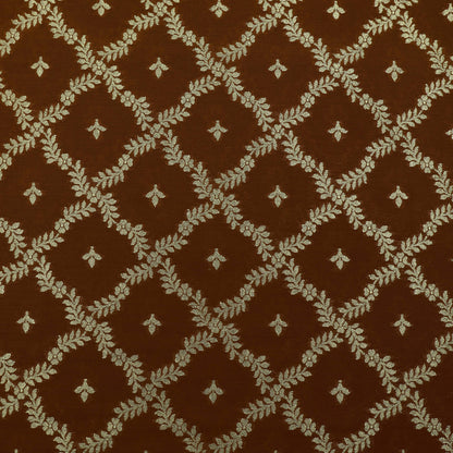 Rust Color Brocade Fabric