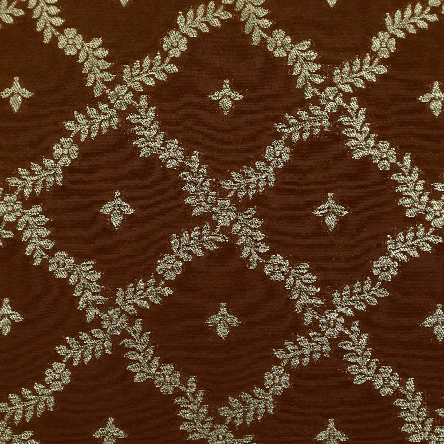 Rust Color Brocade Fabric