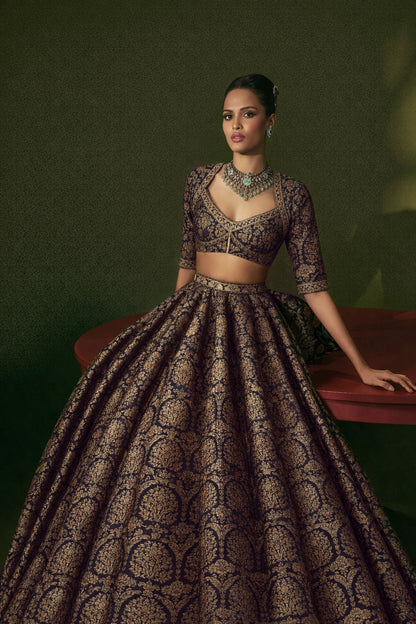 Traditional Meena Work Katan Brocade