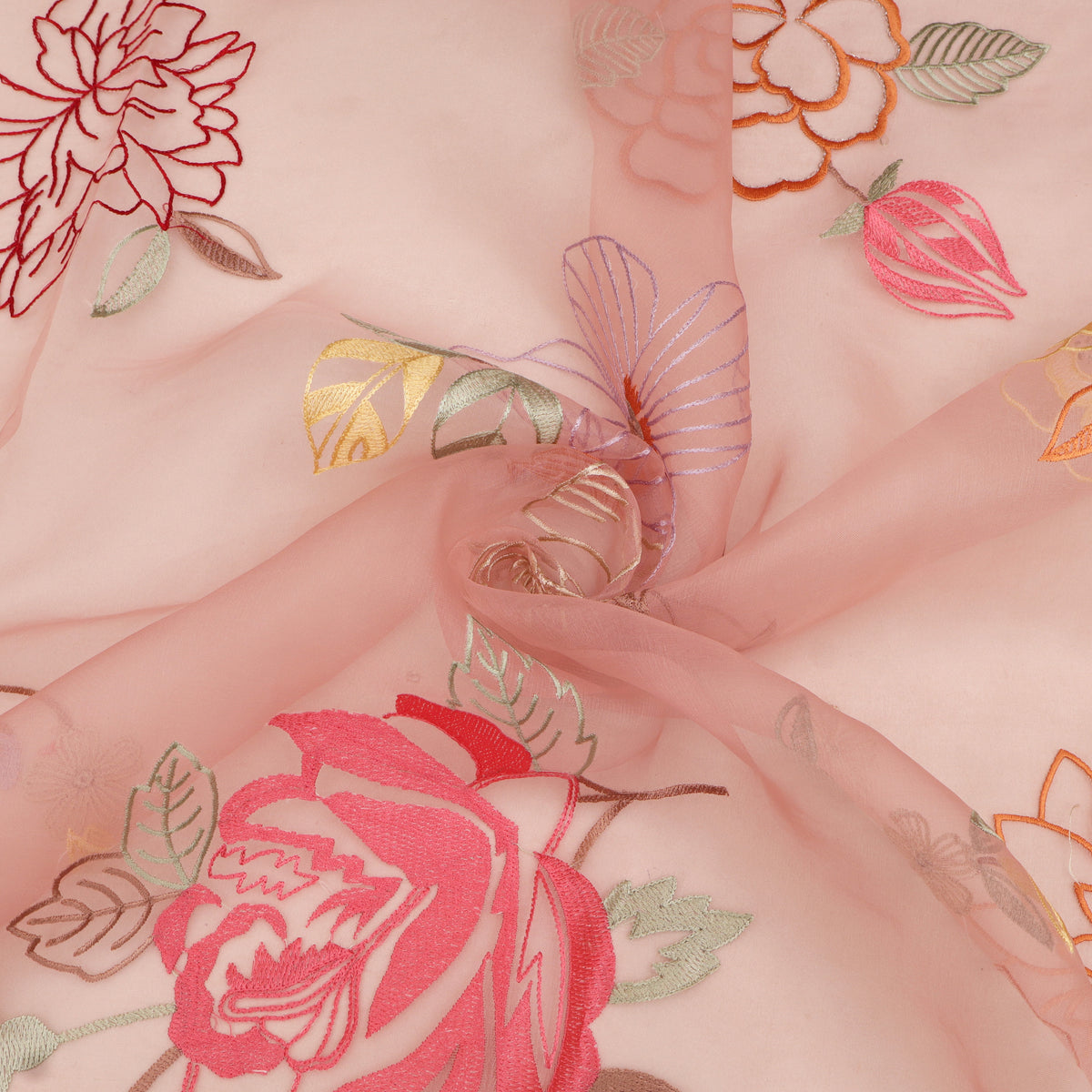 Pure Floral Organza Embroidery Fabric