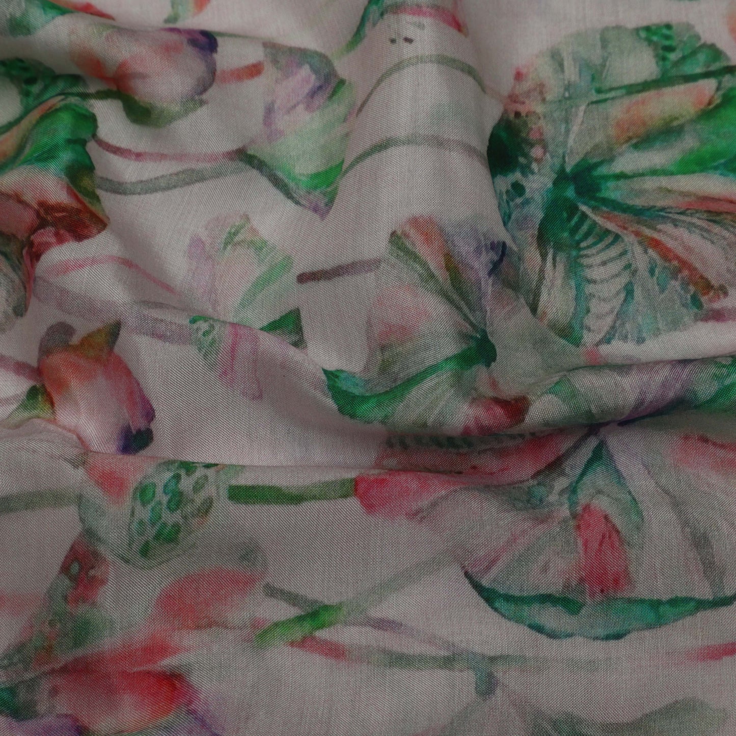 Colored Color Mulmul Embroidery Fabric