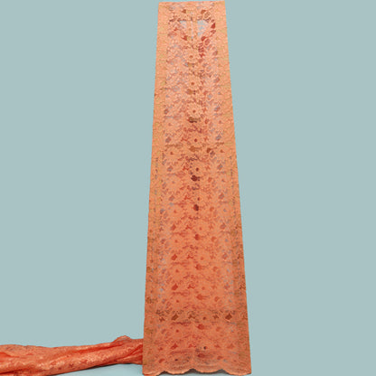 Orange Color Chantilly Lace Fabric