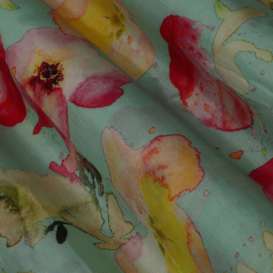 Colored Color Mulmul Print Fabric