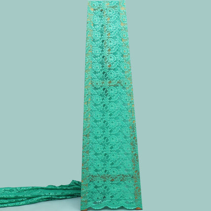 Green Color Chantilly Lace Fabric