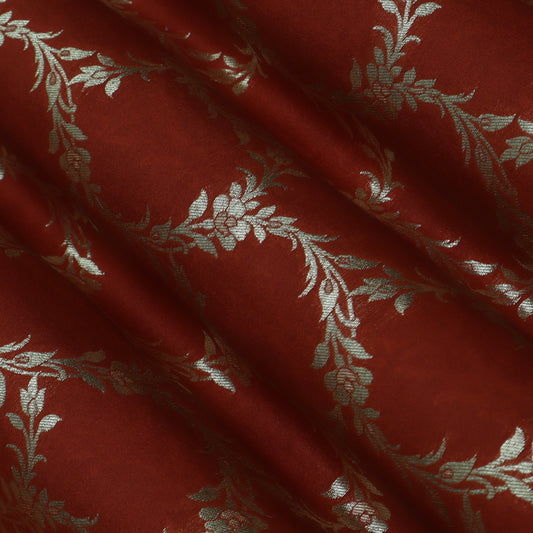 Rust Color Brocade Fabric