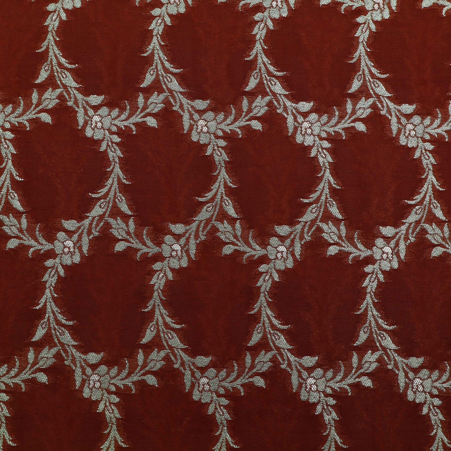 Rust Color Brocade Fabric