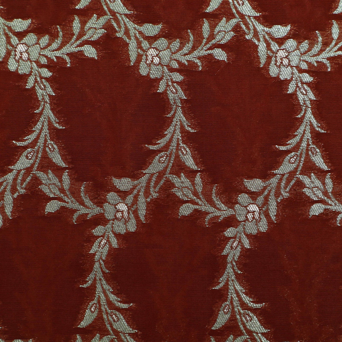 Rust Color Brocade Fabric