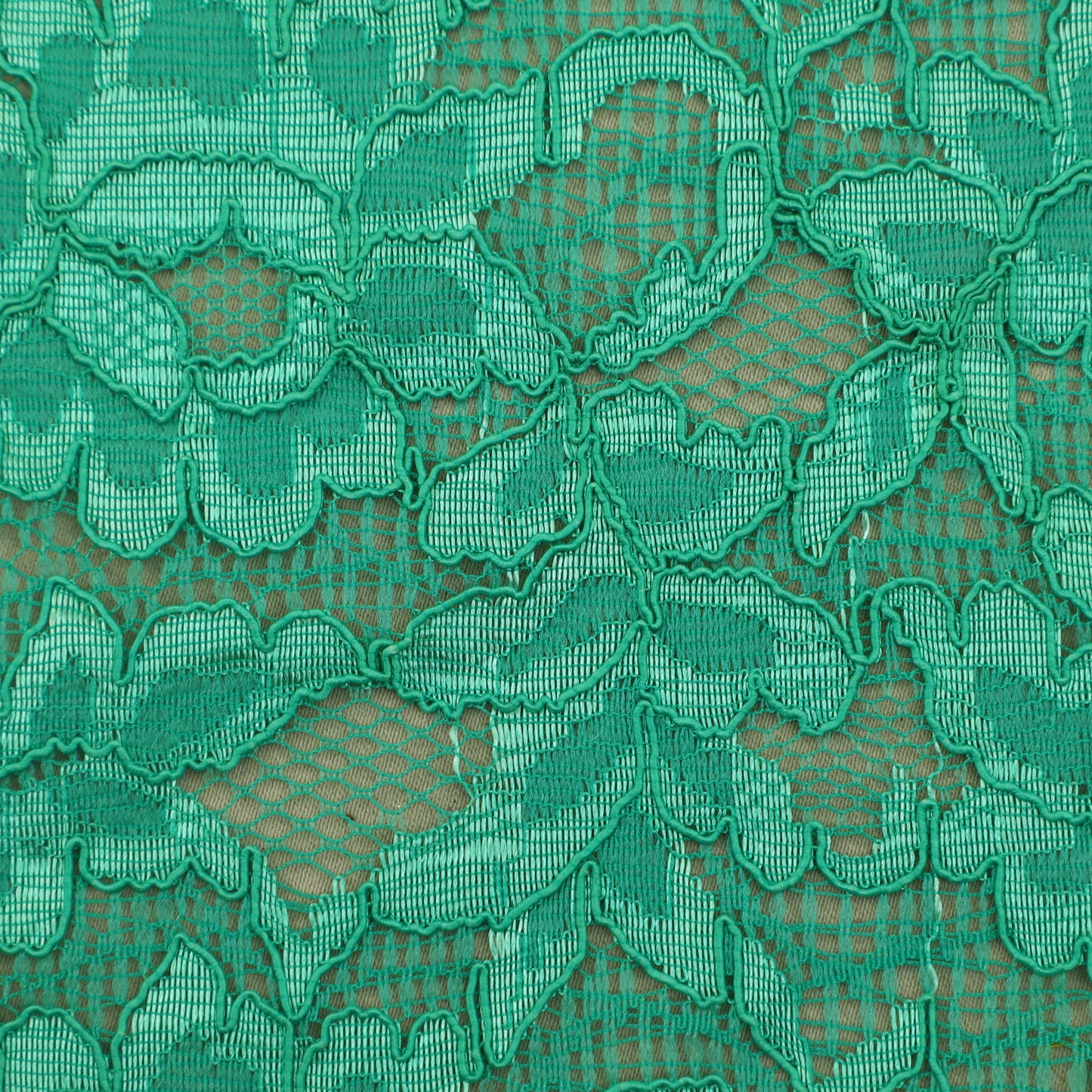 Green Color Chantilly Lace Fabric