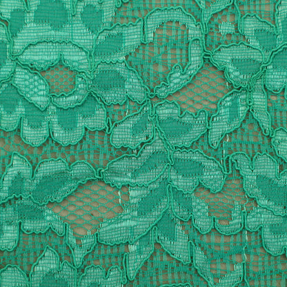 Green Color Chantilly Lace Fabric