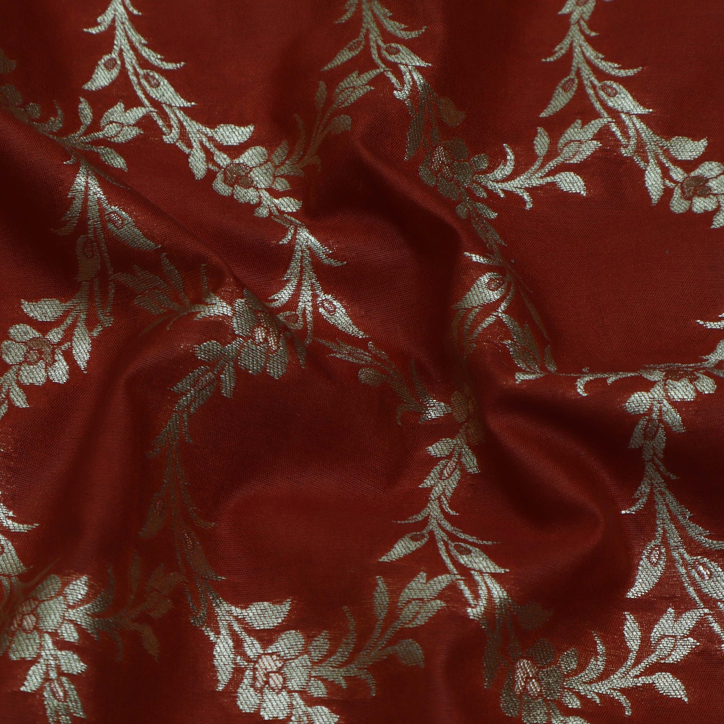 Rust Color Brocade Fabric