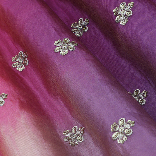 Onion Color Shaded Tissue Booti Fabric