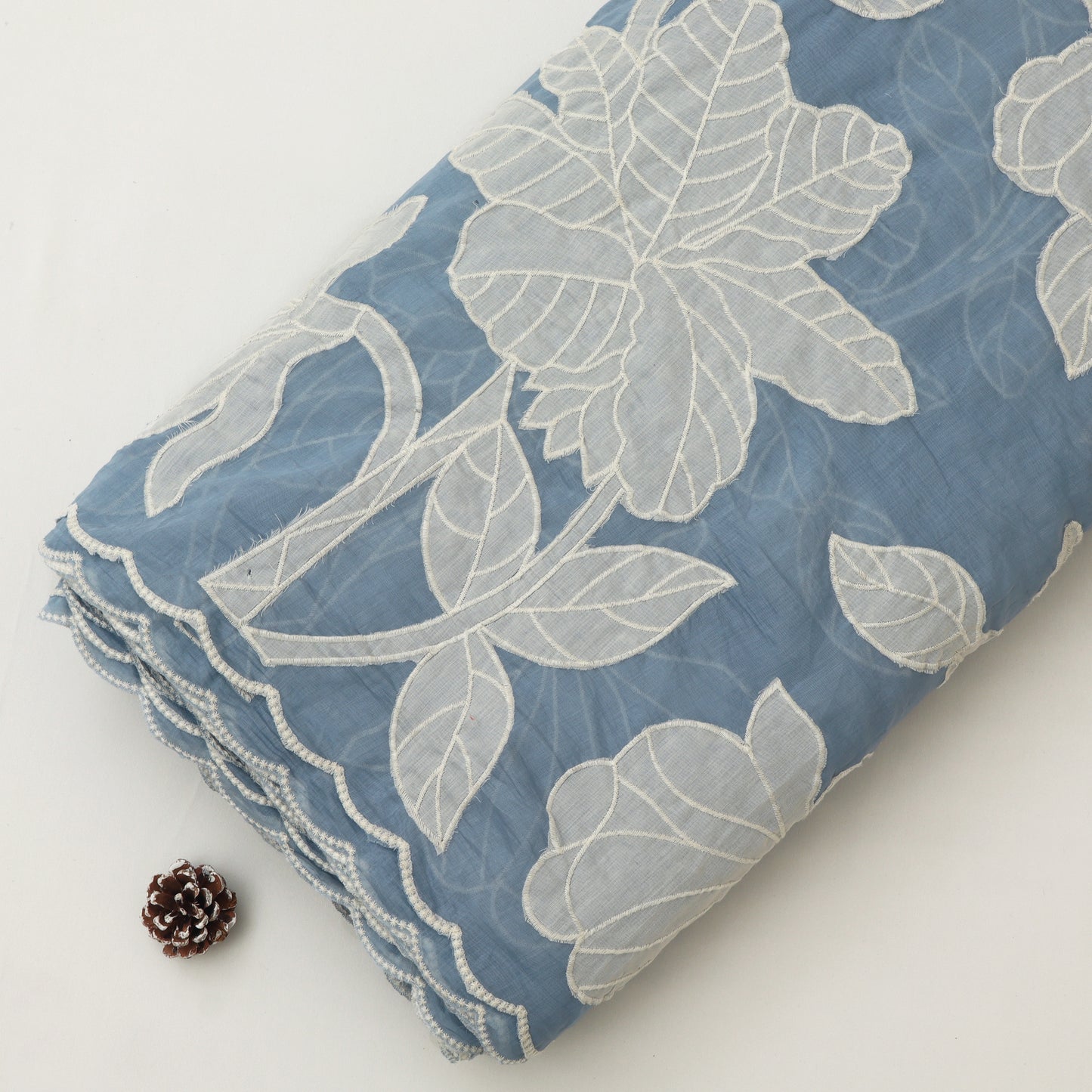 Mul Chanderi Embroidery Fabric