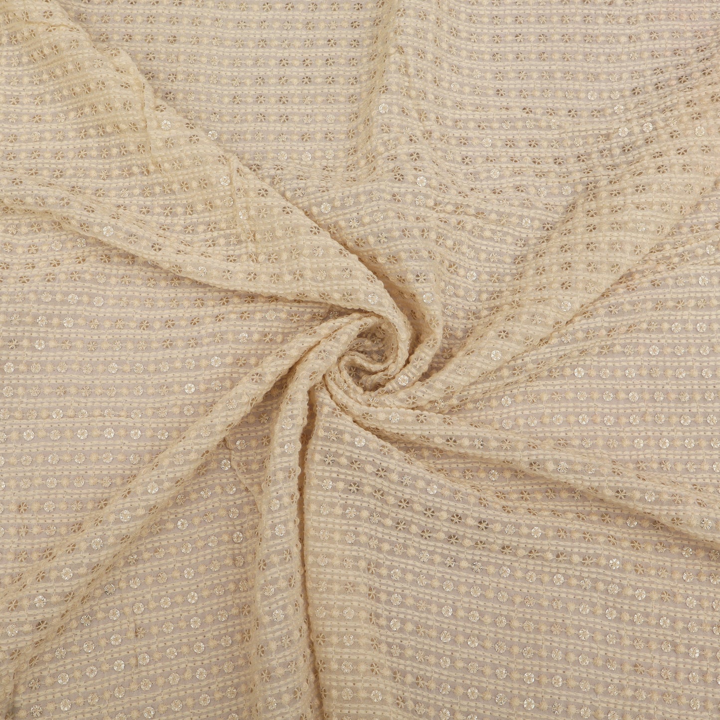 Close-up of beige fabric with a subtle pattern