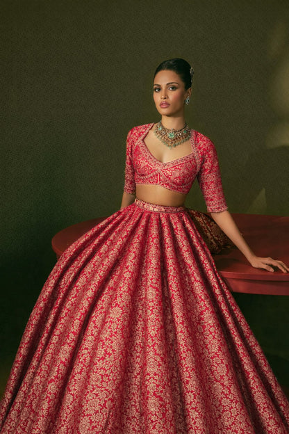 Traditional Meena Work Katan Brocade