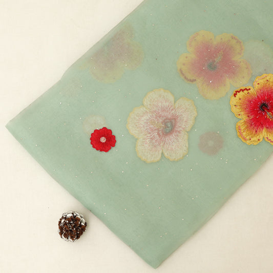 Pure Floral Organza with Mukaish