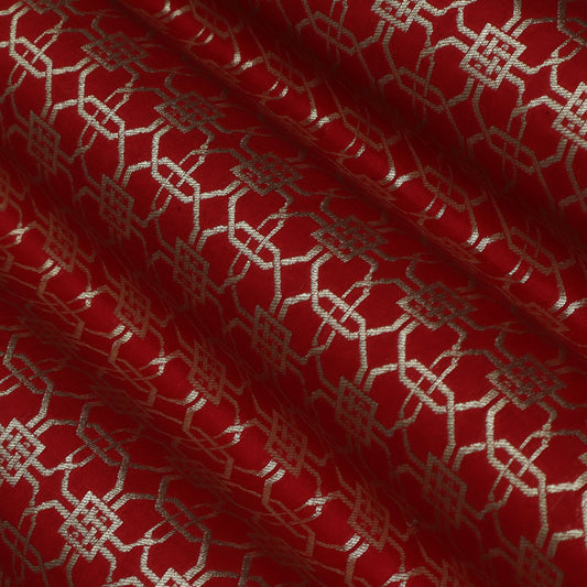 Red Color Brocade Fabric