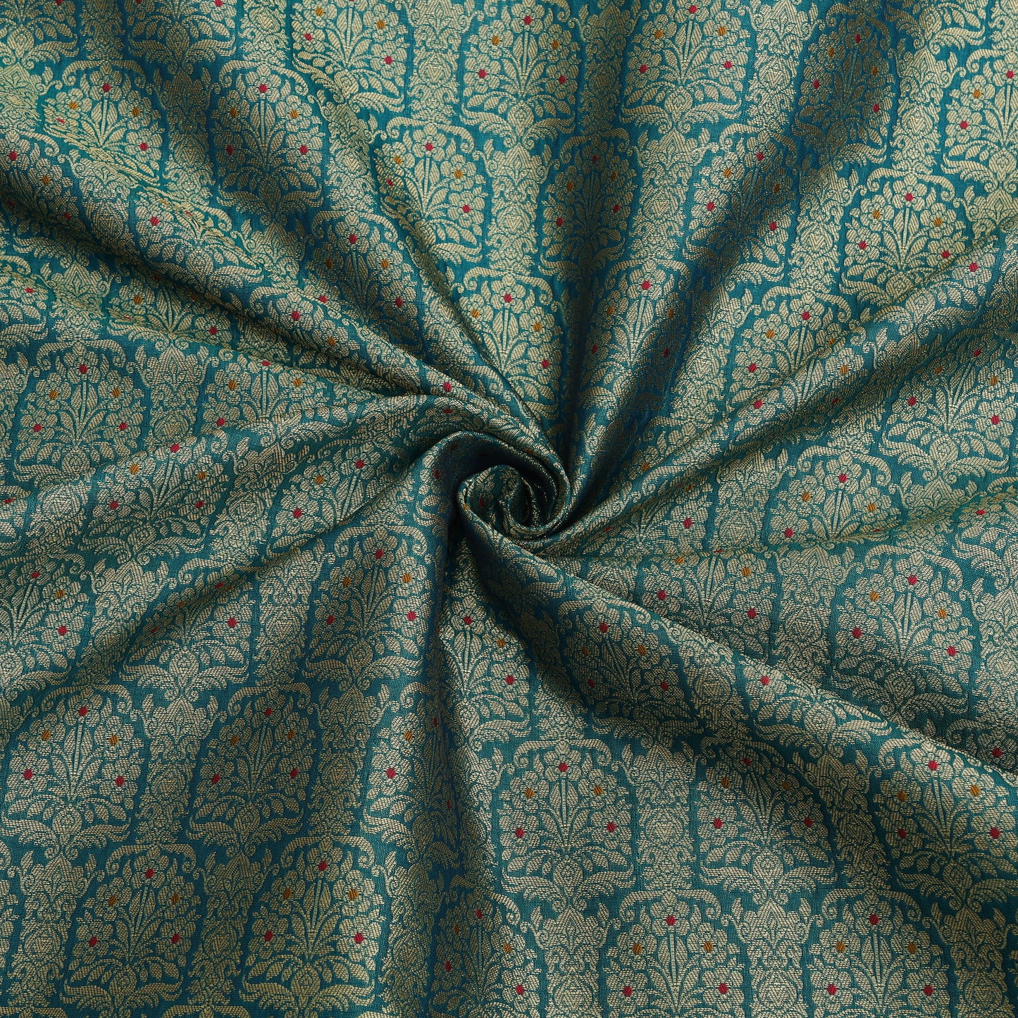 Traditional Meena Work Katan Brocade