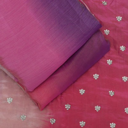 Onion Color Shaded Tissue Booti Fabric