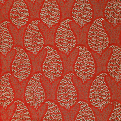 Orange Color Katan Meena Brocade Fabric